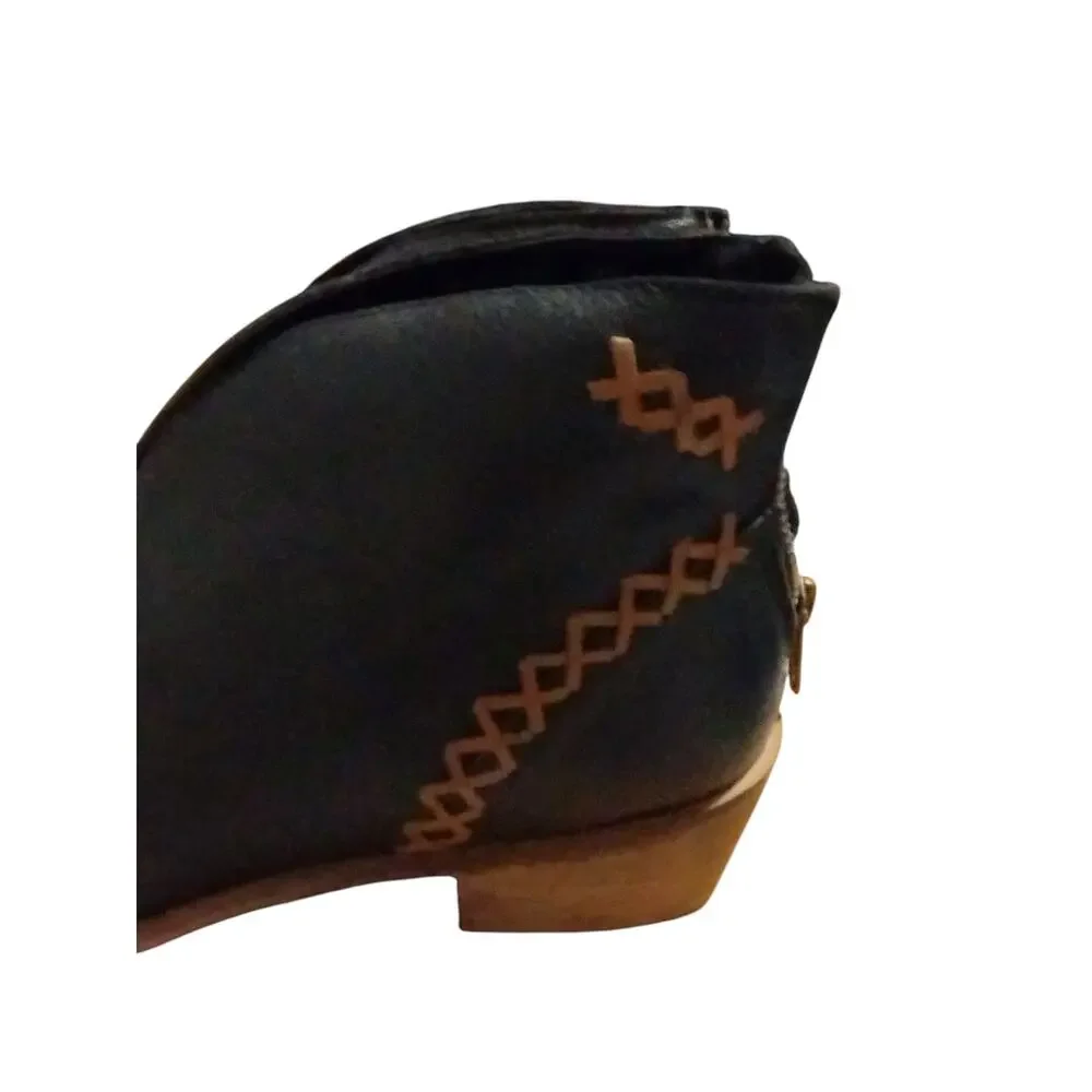 Naughty Monkey Women's 9.5 Leather Western Coastal Cowgirl Country‎ Prep Booties